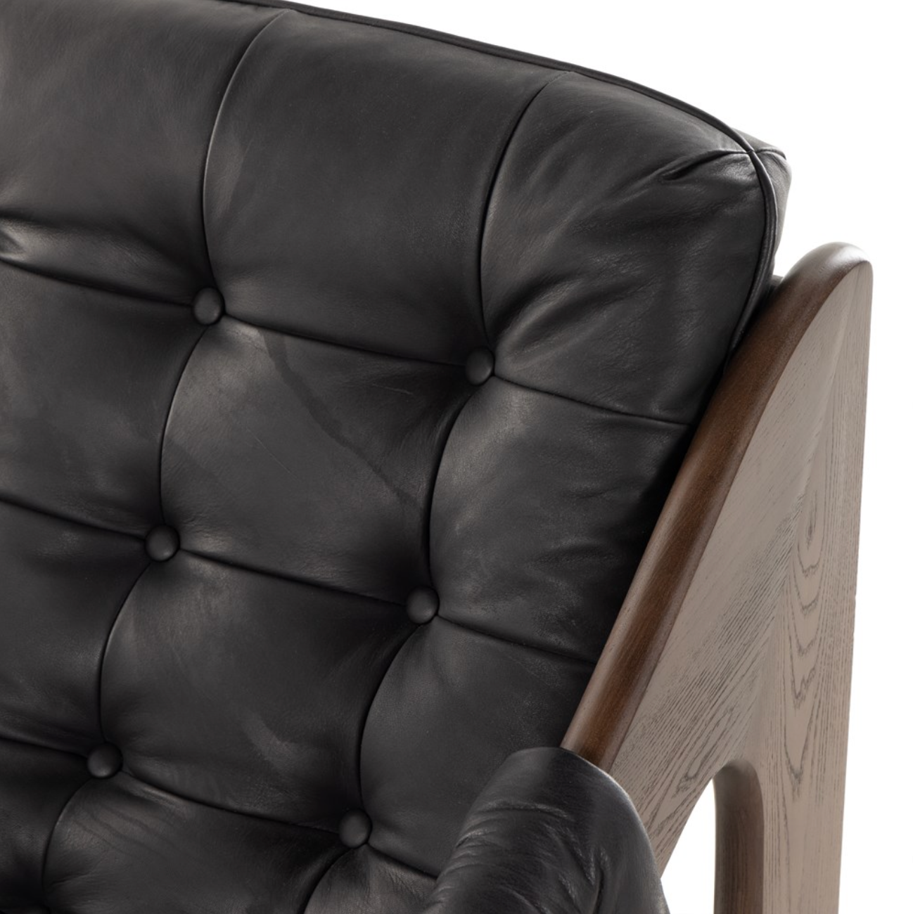 Zara 30" Top Grain Leather Occasional Chair - Black