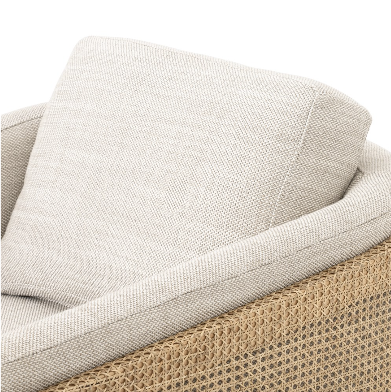 Cassandra 37" Cane Back Occasional Chair - Performance Taupe + Rattan