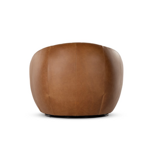Clementine 35" Top Grain Leather Swivel Chair - Sienna