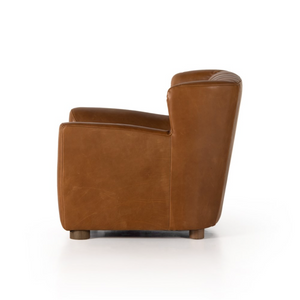 Ellorie 33" Top Grain Leather Occasional Chair - Tobacco