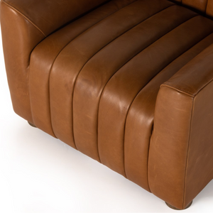 Ellorie 33" Top Grain Leather Occasional Chair - Tobacco