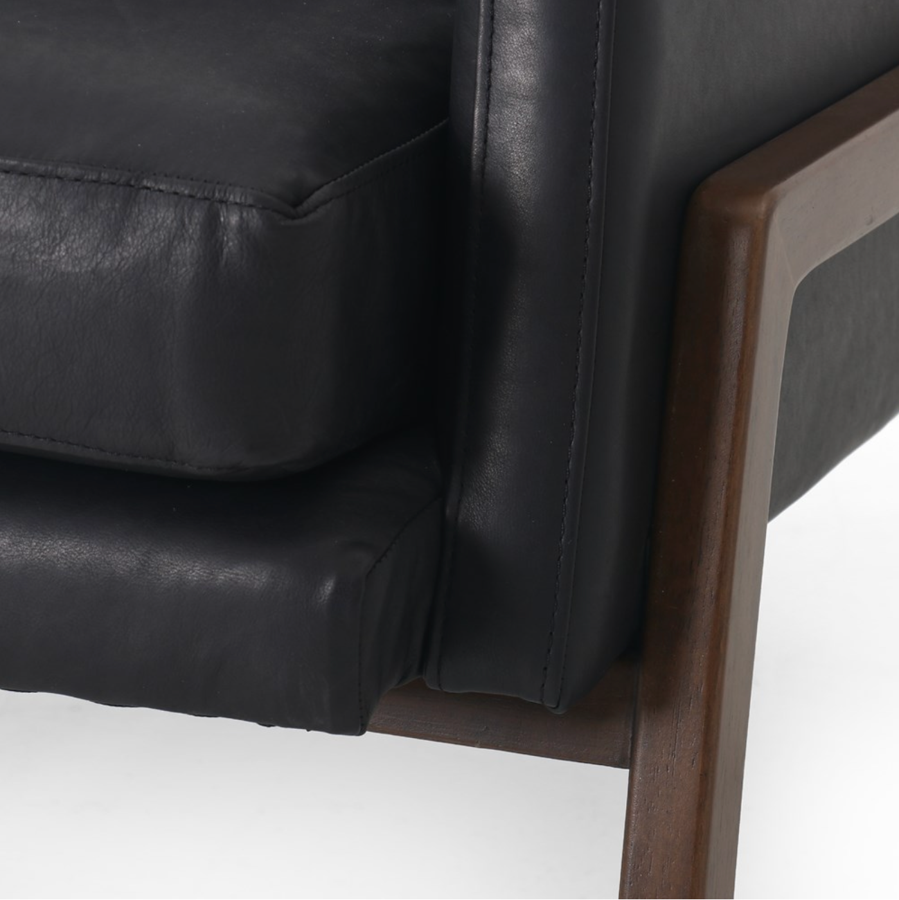 Achilles 30" Top Grain Leather Occasional Chair - Naples Black