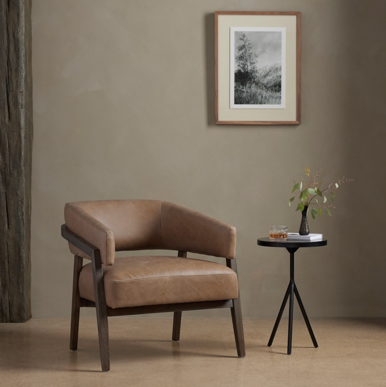 Dasha 29" Top Grain Leather Accent Chair - Palermo Drift