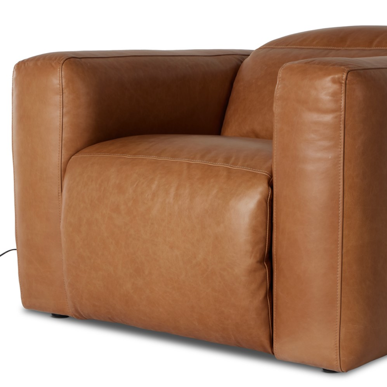 Rhea 45" Top Grain Leather Power Recliner - Butterscotch