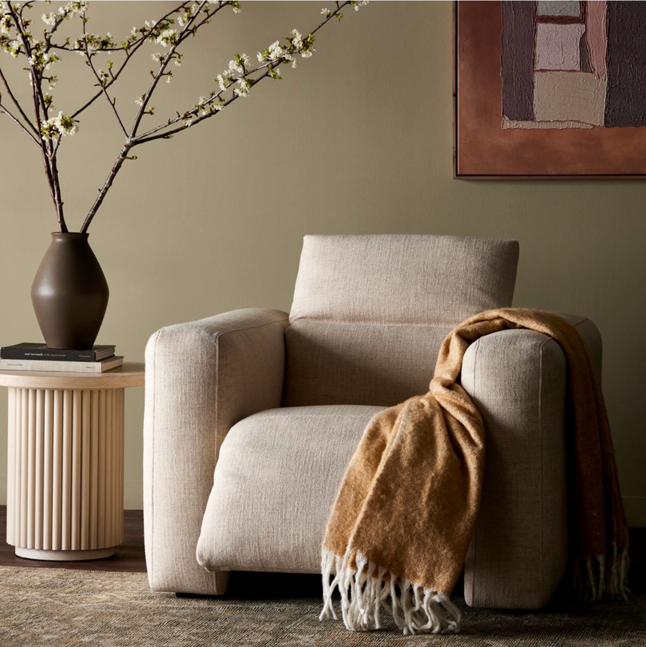 Rhea 45" Power Recliner - Performance Natural