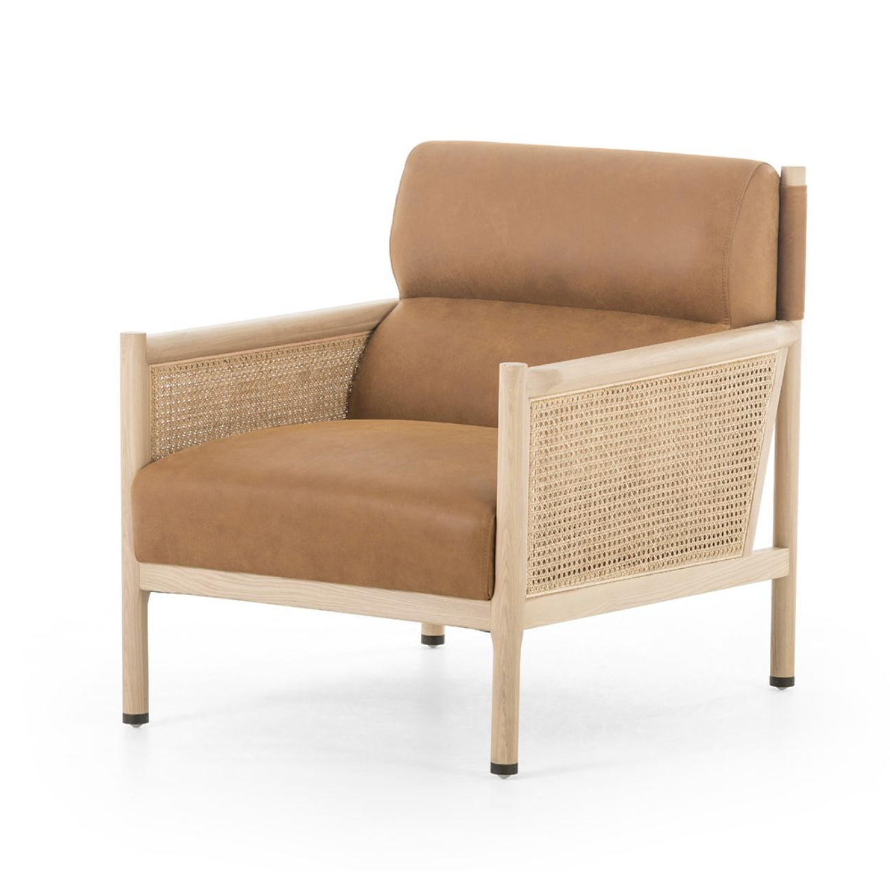 Kimberlie 29" Top Grain Leather Occasional Chair - Cognac