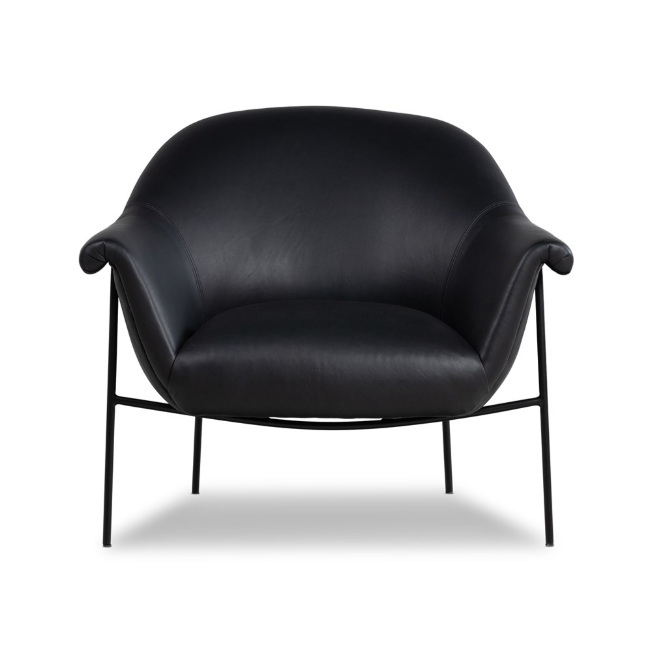 Sawyer 35" Top Grain Leather Accent Chair - Iron + Black