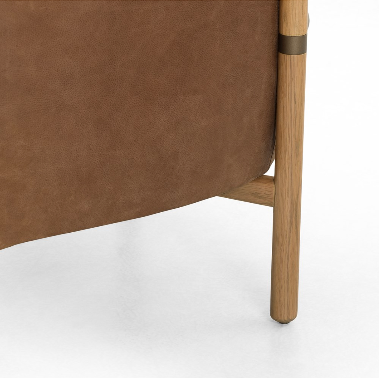 Eleyana 33" Top Grain Leather Occasional Chair - Cognac