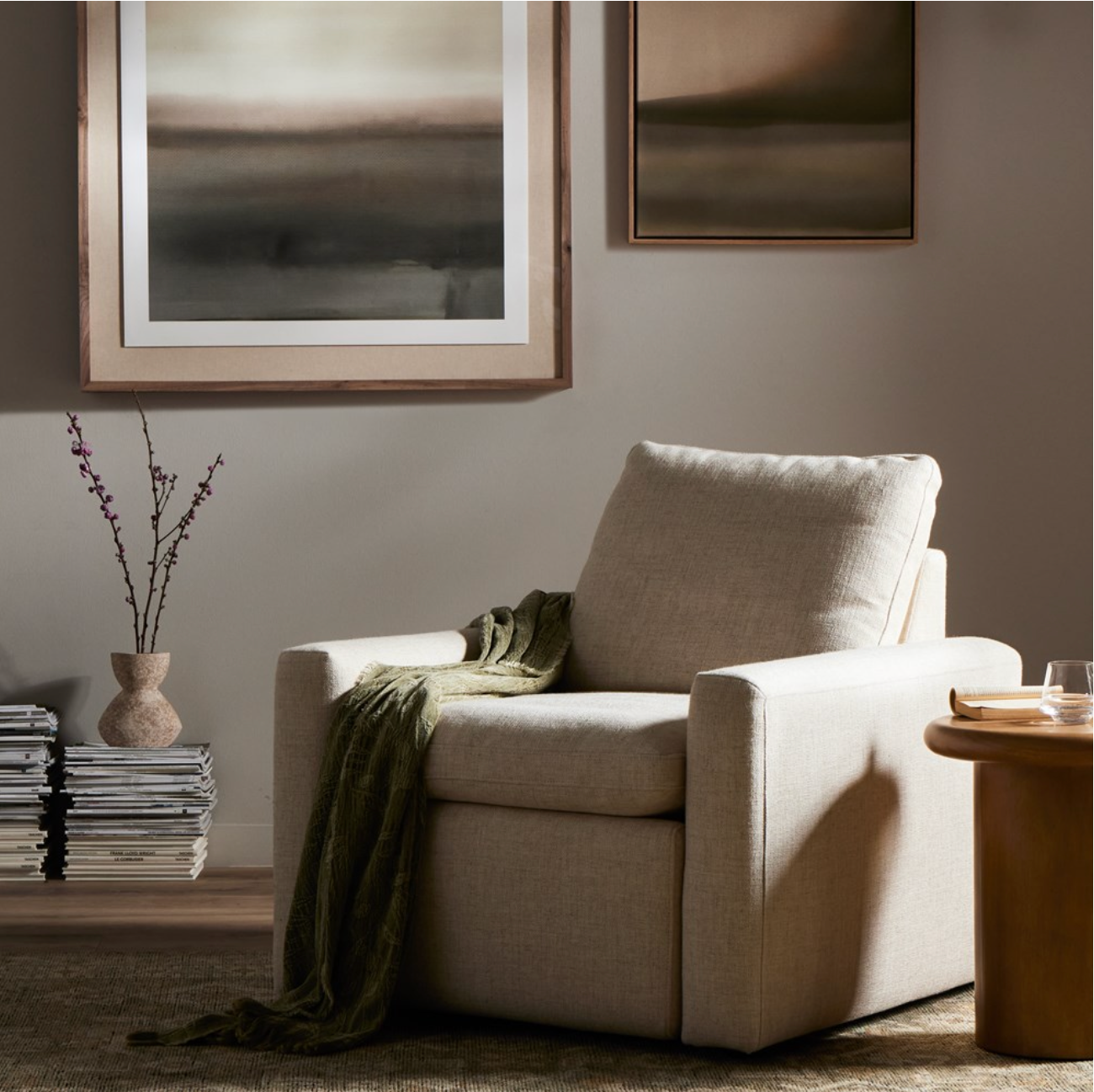 Sammie 34" Power Recliner - Performance Natural