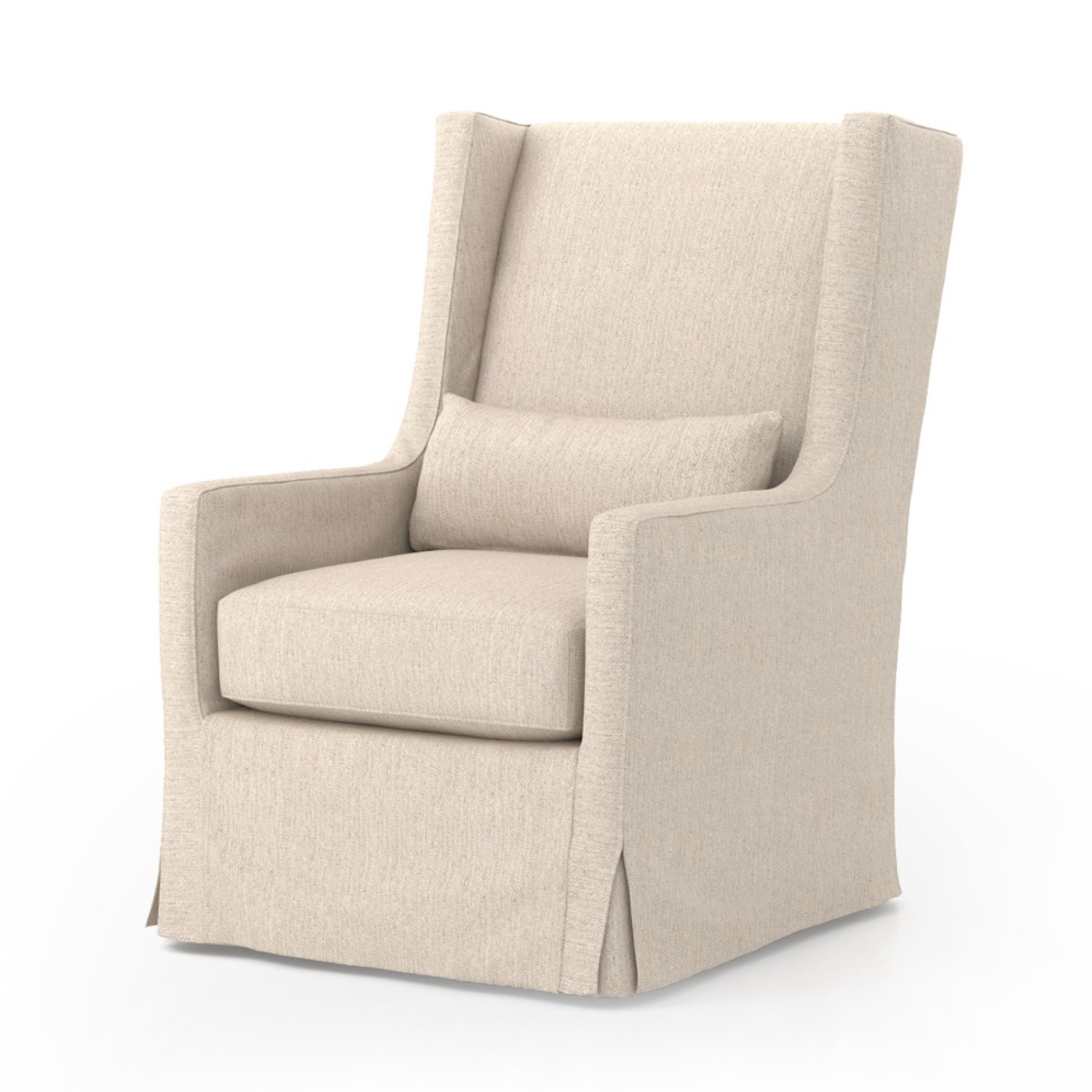 Corinne 28" Wingback Swivel Chair - Light Linen