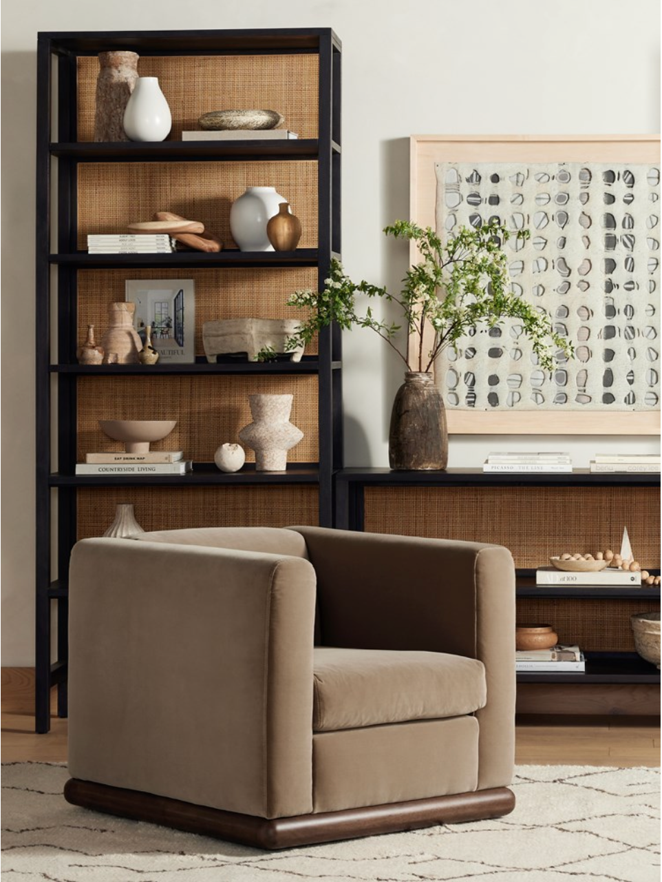 Eliza 35" Swivel Chair - Surrey Taupe Velvet