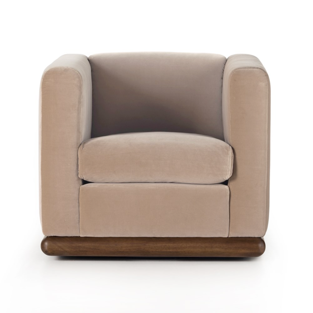Eliza 35" Swivel Chair - Surrey Taupe Velvet