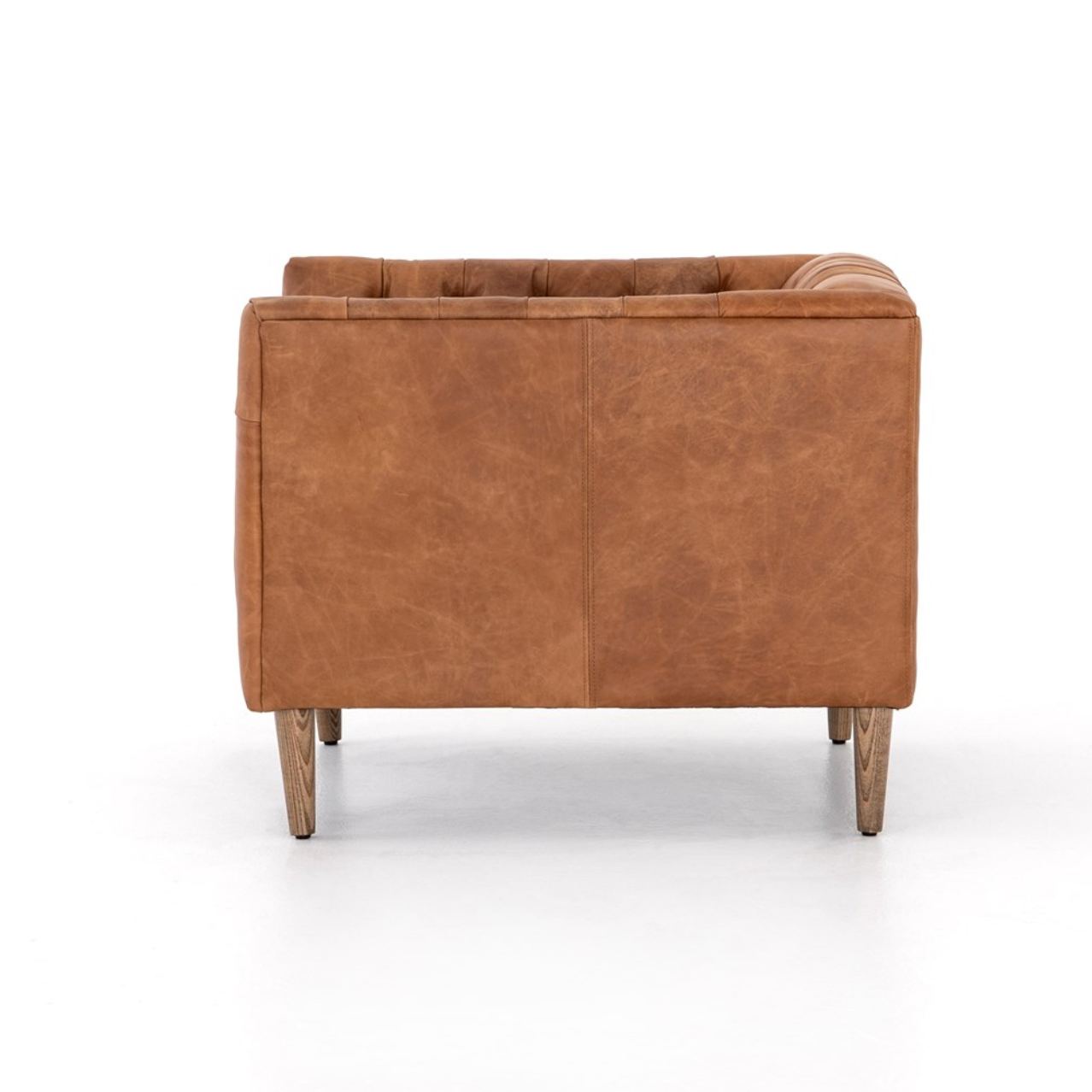 Adalena 33" Top Grain Leather Occasional Chair - Natural Camel