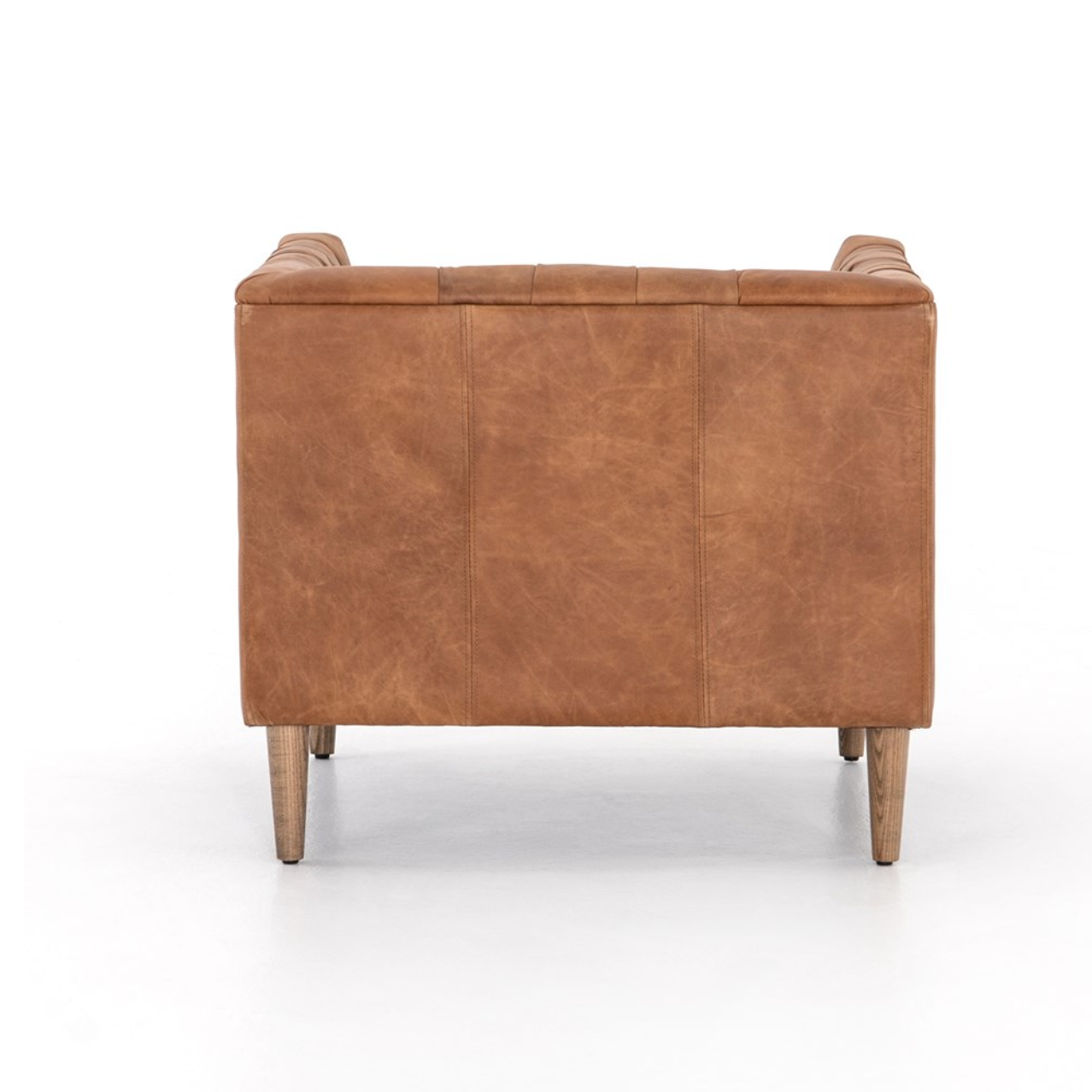 Adalena 33" Top Grain Leather Occasional Chair - Natural Camel