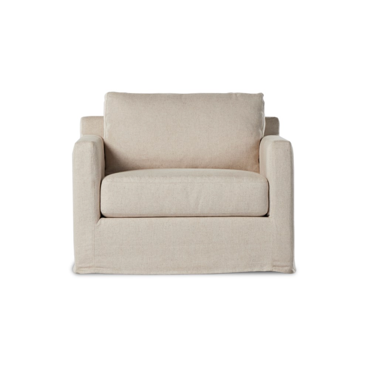 Fabian 39" Slipcover Swivel Chair - Performance Cream