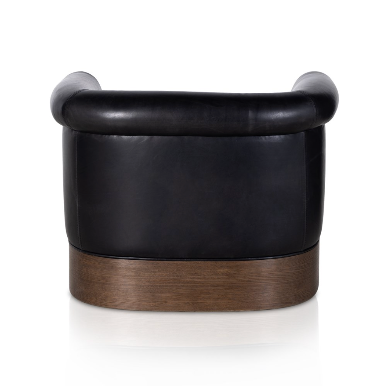 Cassius 38" Top Grain Leather Swivel Chair - Heirloom Black