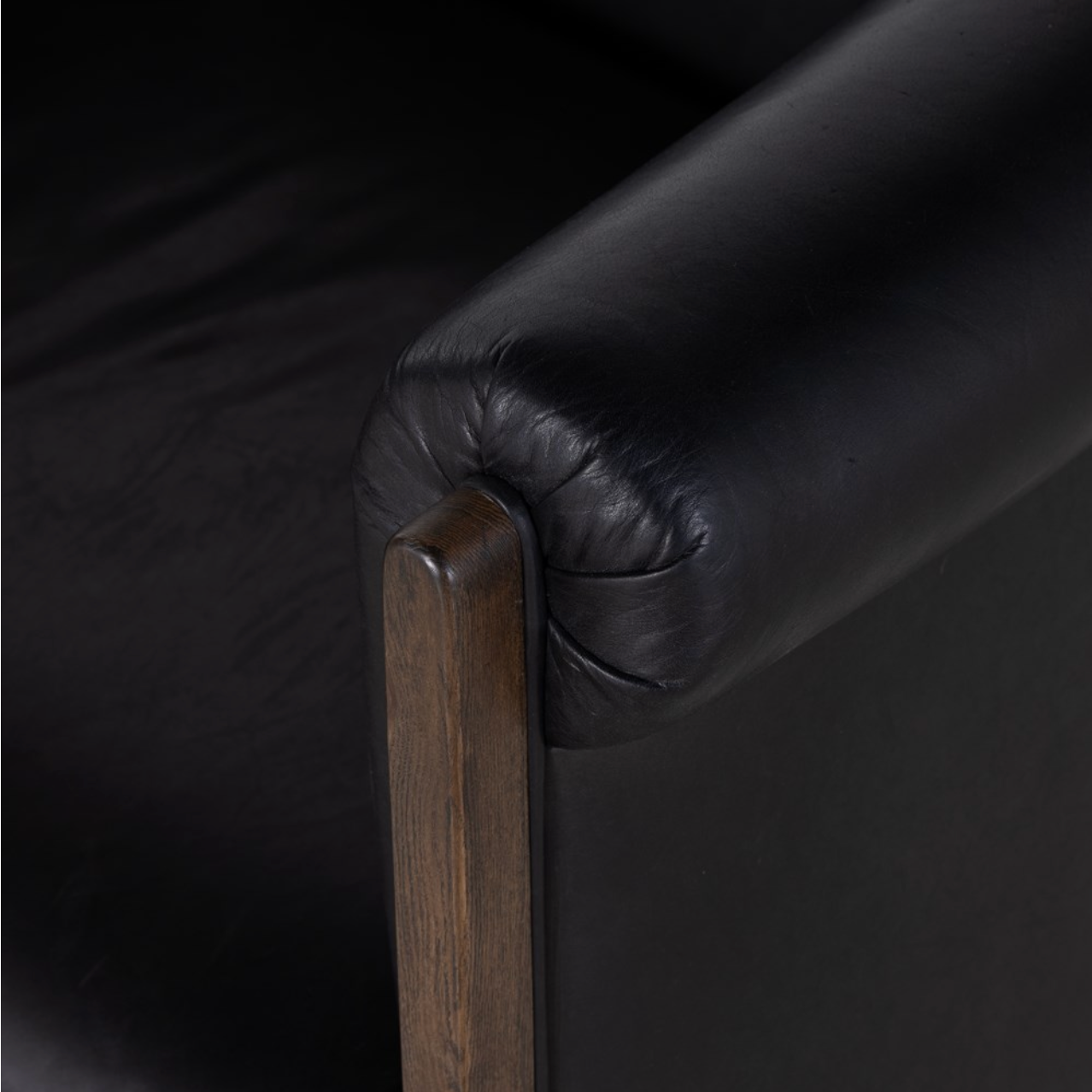 Cassius 38" Top Grain Leather Swivel Chair - Heirloom Black