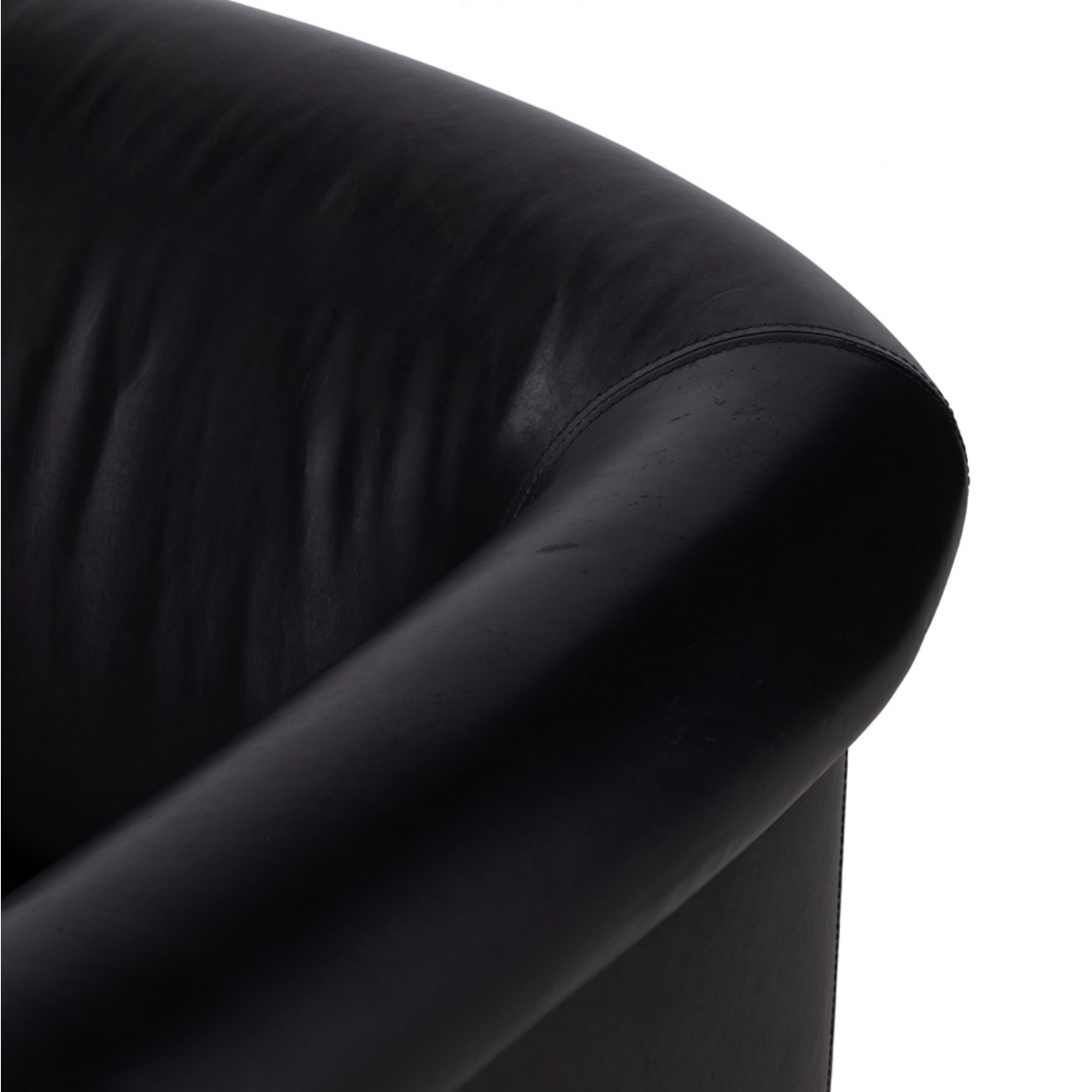Cassius 38" Top Grain Leather Swivel Chair - Heirloom Black