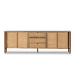 Vanya 82" Media Console Table - Taupe Cane
