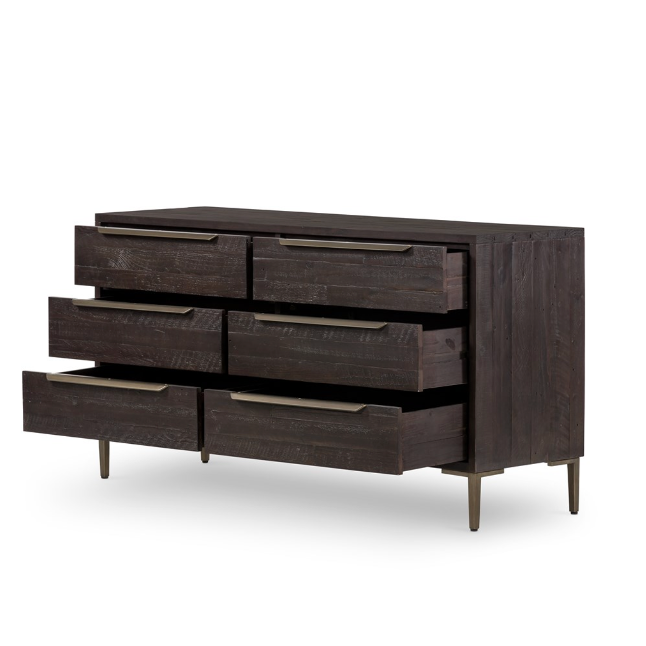 Willow 58" 6 Drawer Dresser - Dark Carbon