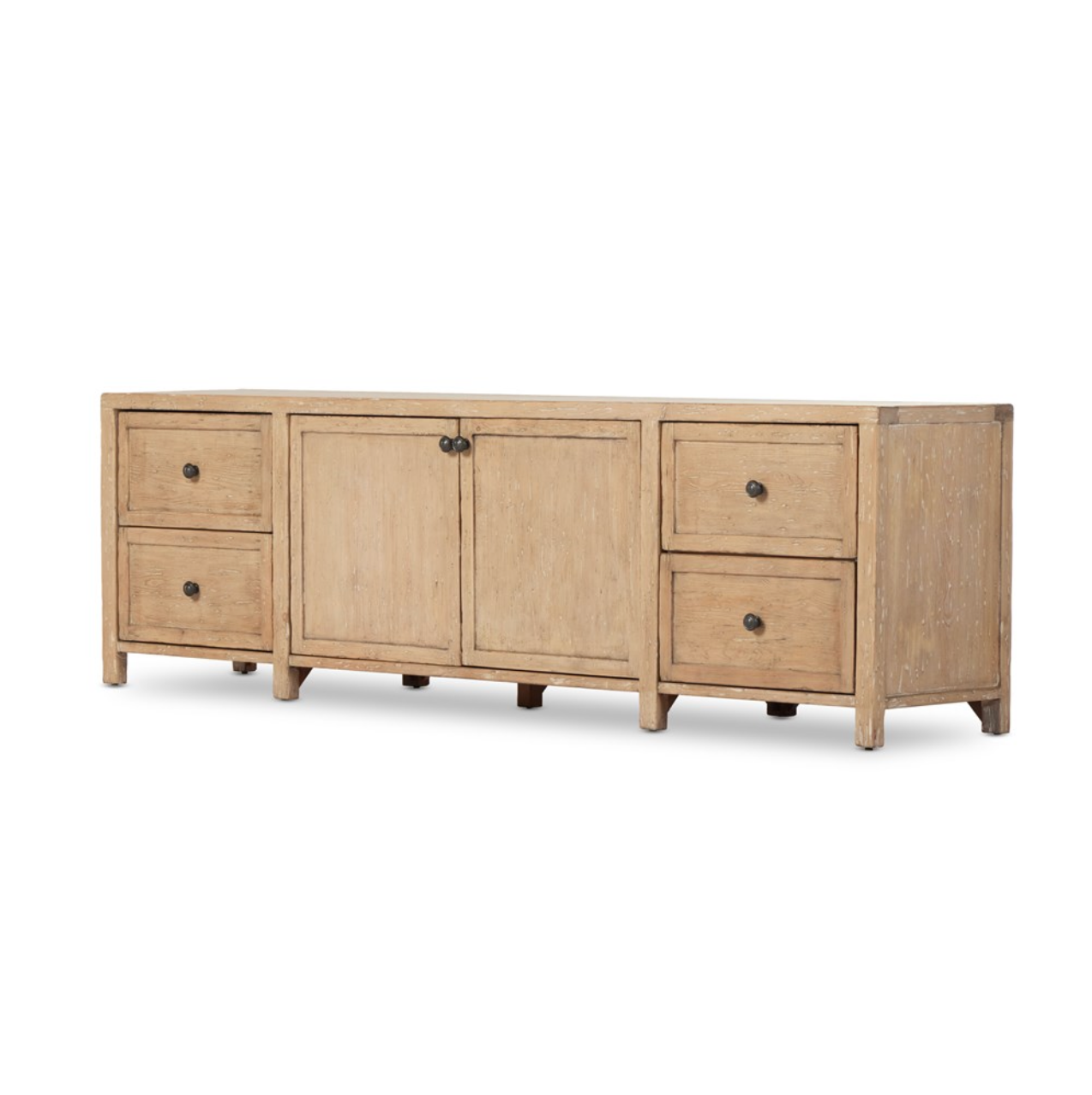 Vesper 92" Media Console Table - Aged Light Pine