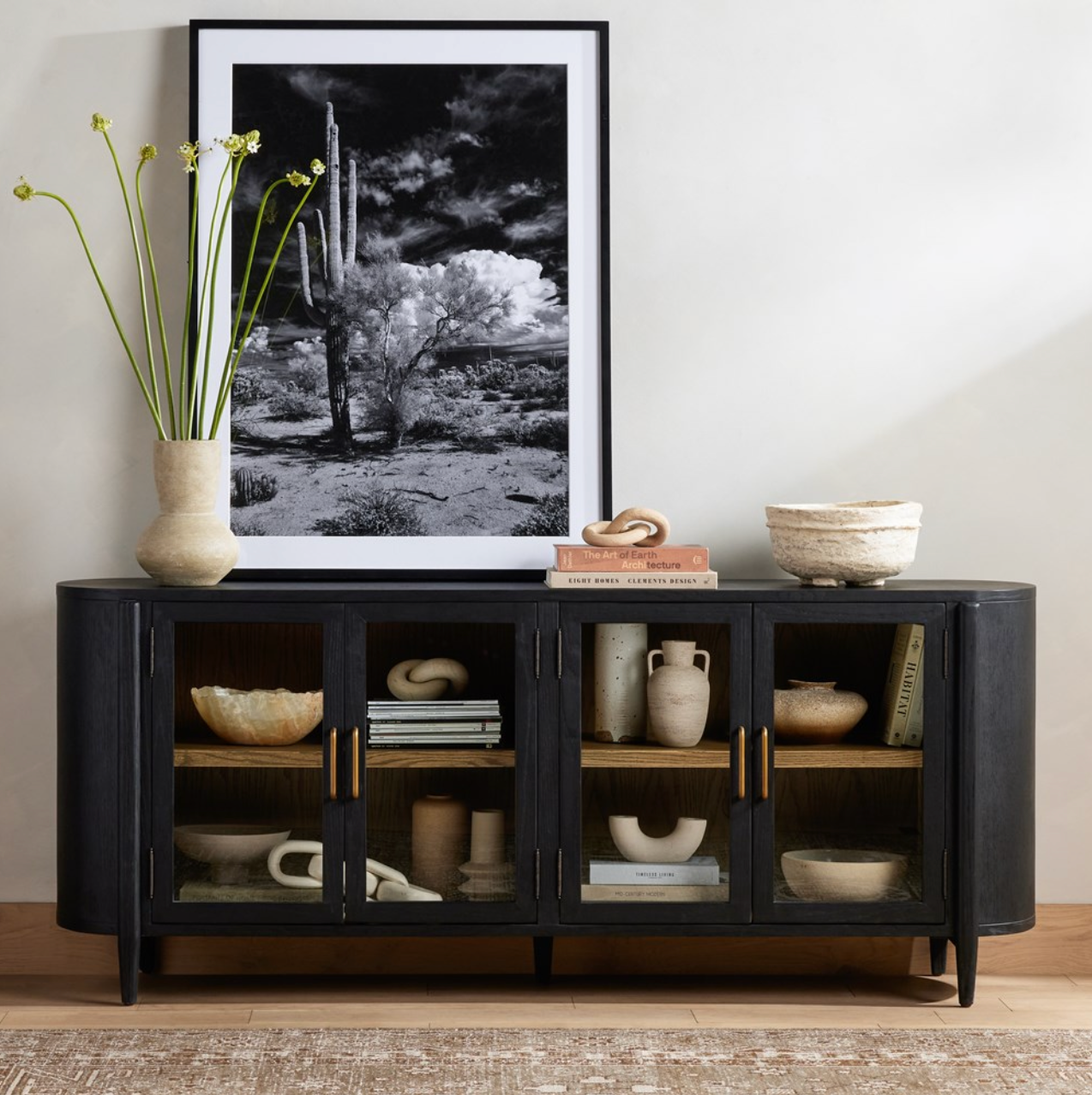 Karina 82" 4 Door Sideboard - Drifted Matte Black