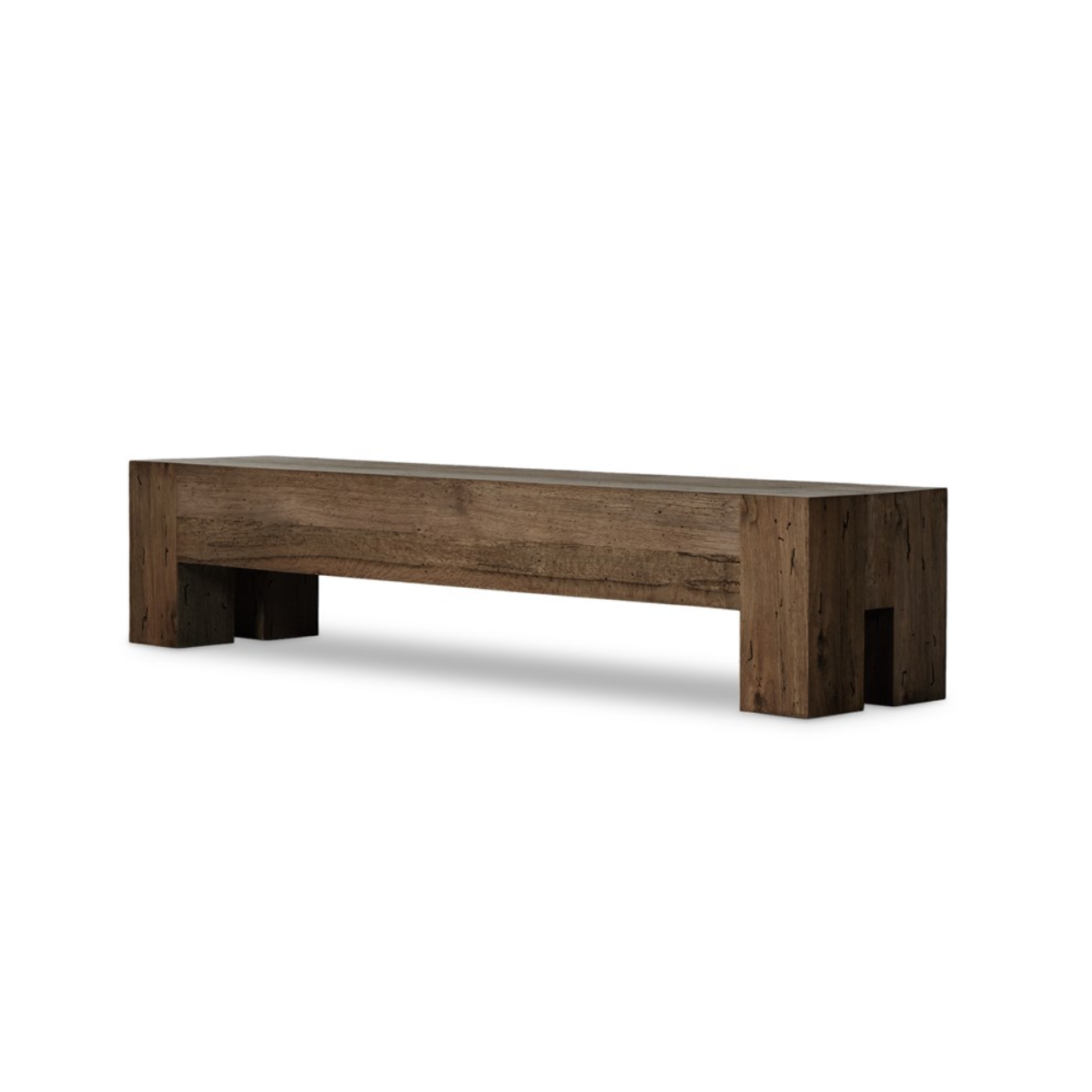 Murano 90" Dining Bench - Ebony Rustic Wormwood Oak