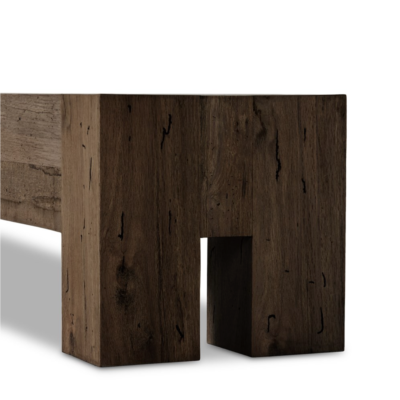 Murano 90" Dining Bench - Ebony Rustic Wormwood Oak