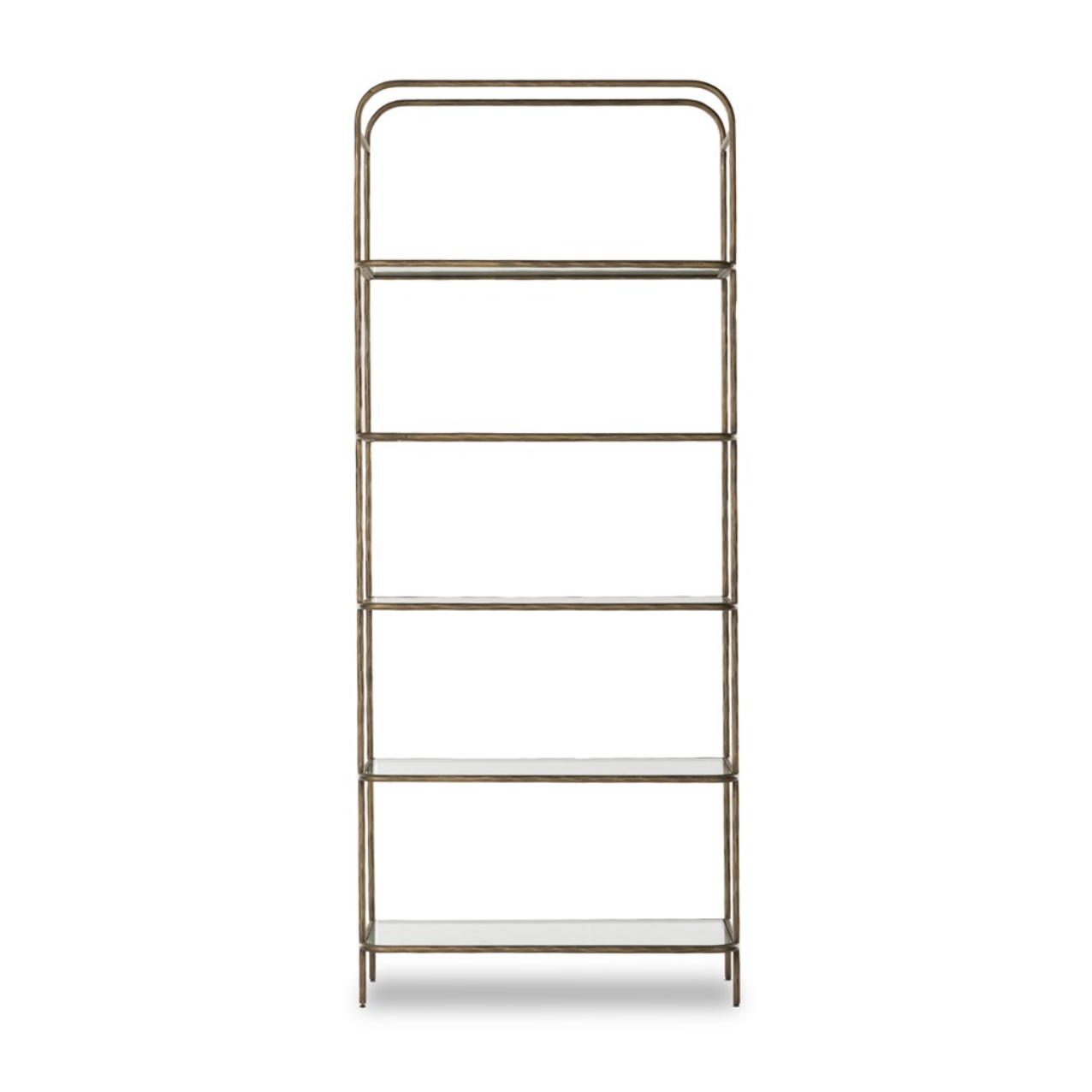 Sasha 42" Bookcase - Hammered Aged Brass