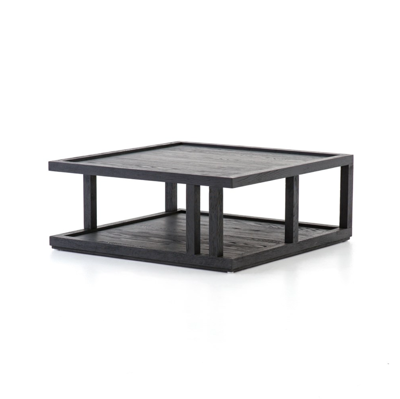 Gael 40" Square Coffee Table - Drifted Black