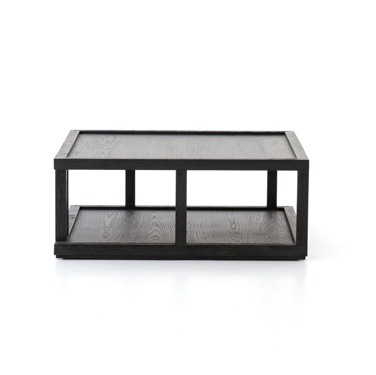 Gael 40" Square Coffee Table - Drifted Black