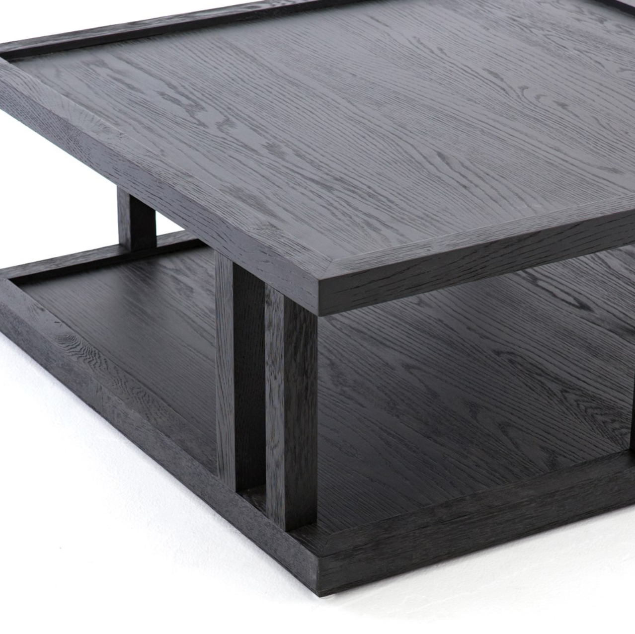 Gael 40" Square Coffee Table - Drifted Black
