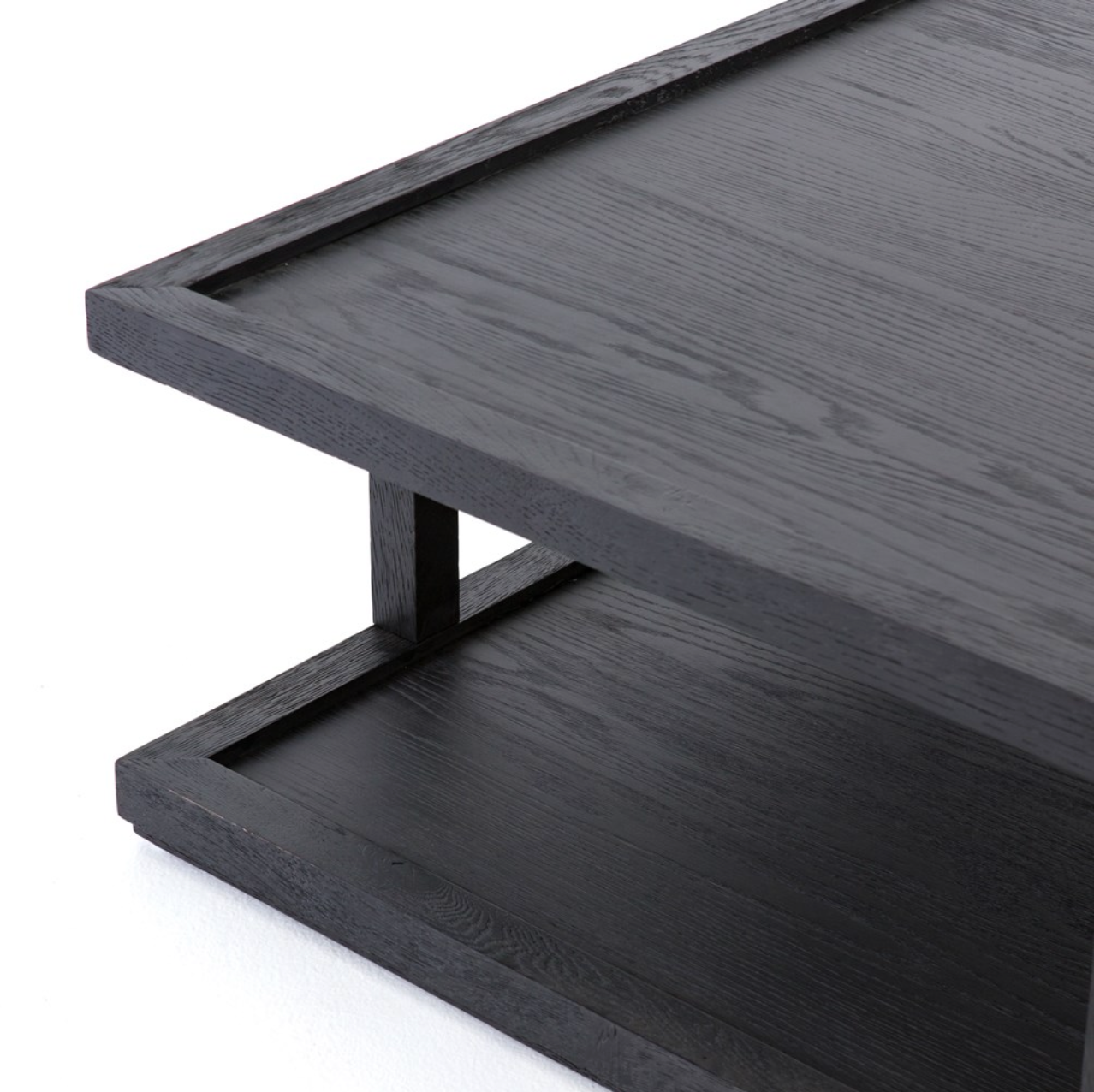 Gael 40" Square Coffee Table - Drifted Black