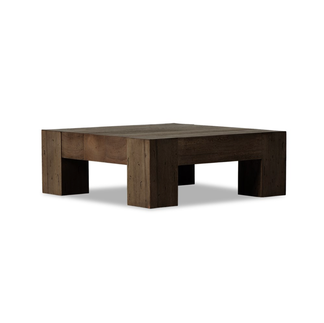 Remy 40" Square Coffee Table - Ebony Rustic Wormwood Oak