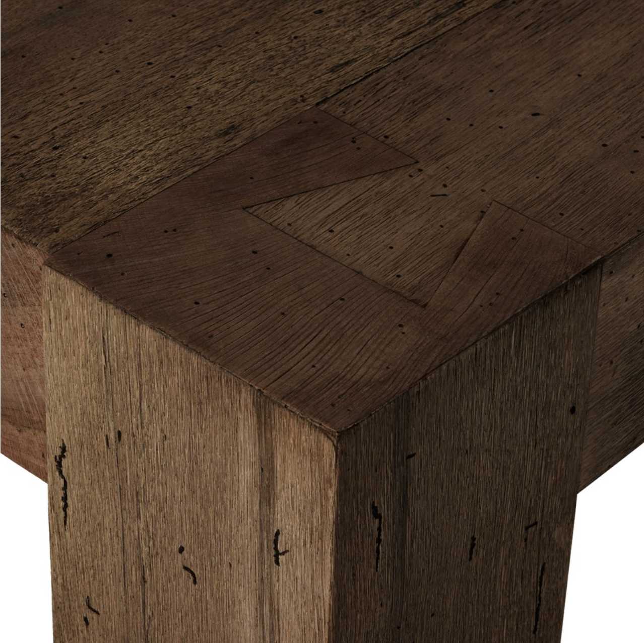 Remy 40" Square Coffee Table - Ebony Rustic Wormwood Oak