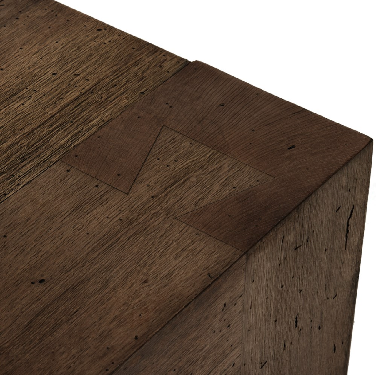 Remy 40" Square Coffee Table - Ebony Rustic Wormwood Oak