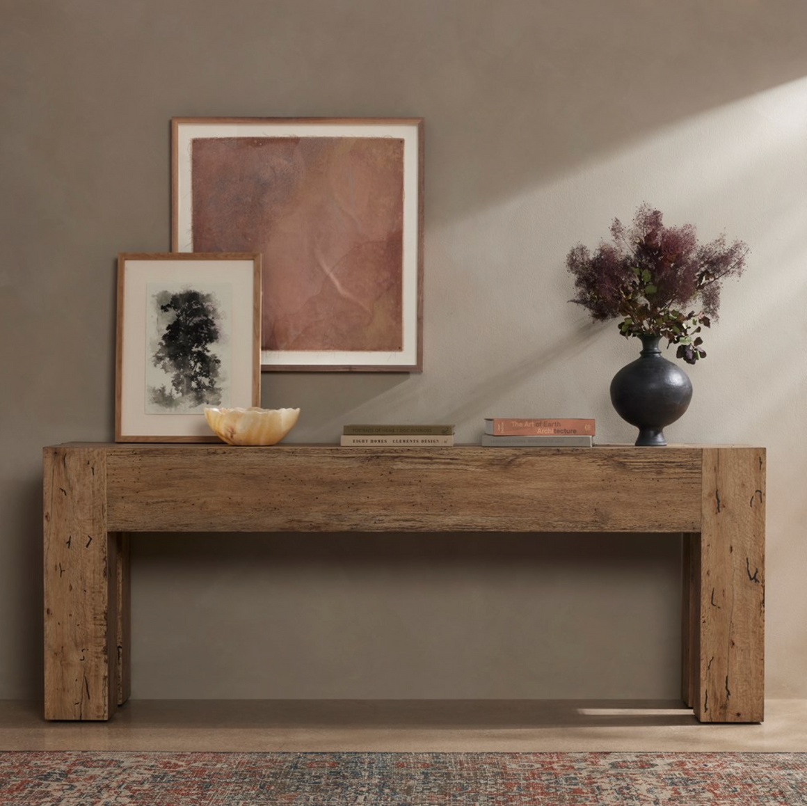 Remy 86" Console Table - Rustic Wormwood Oak