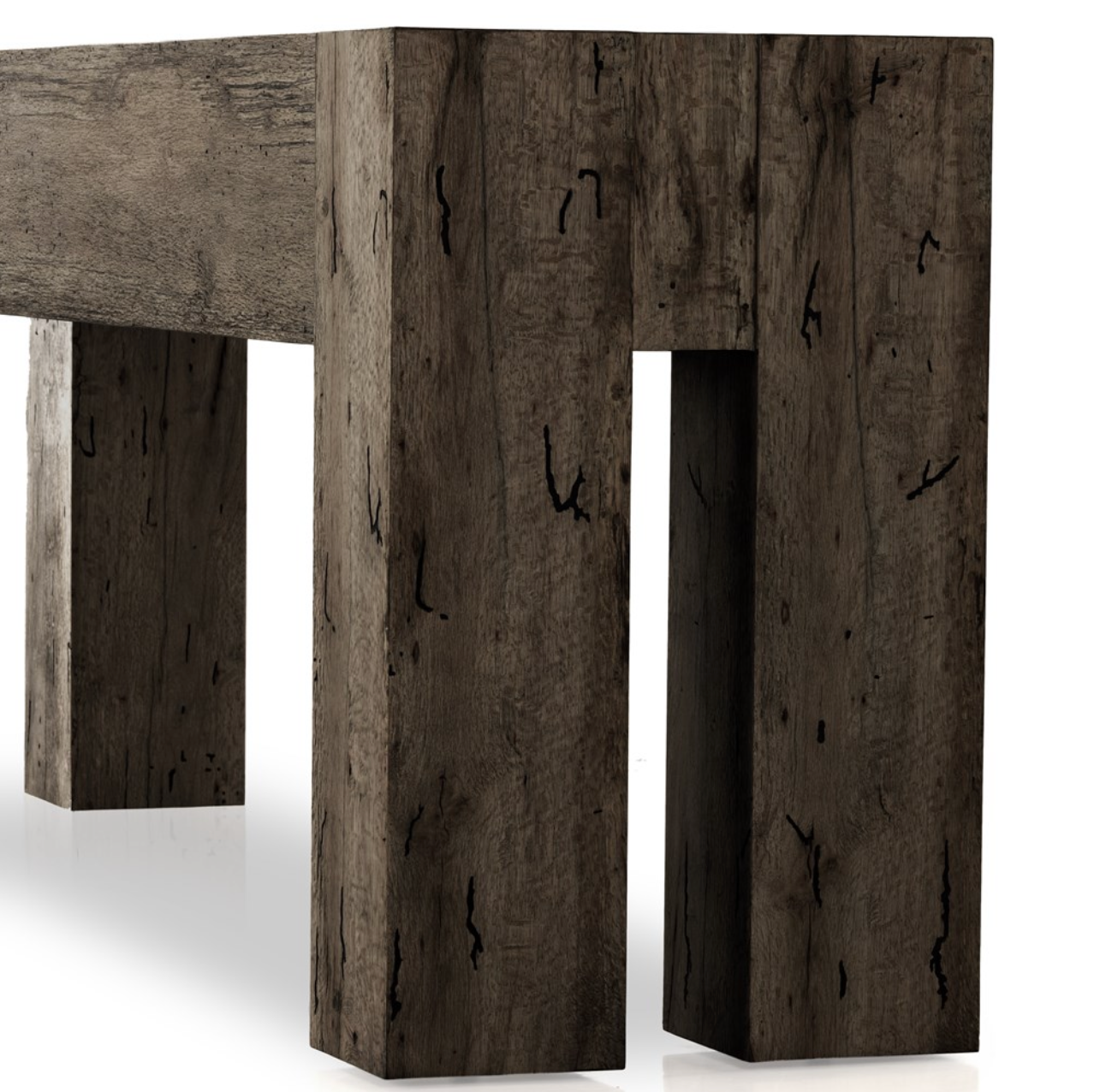 Remy 86" Console Table - Ebony Rustic Wormwood Oak