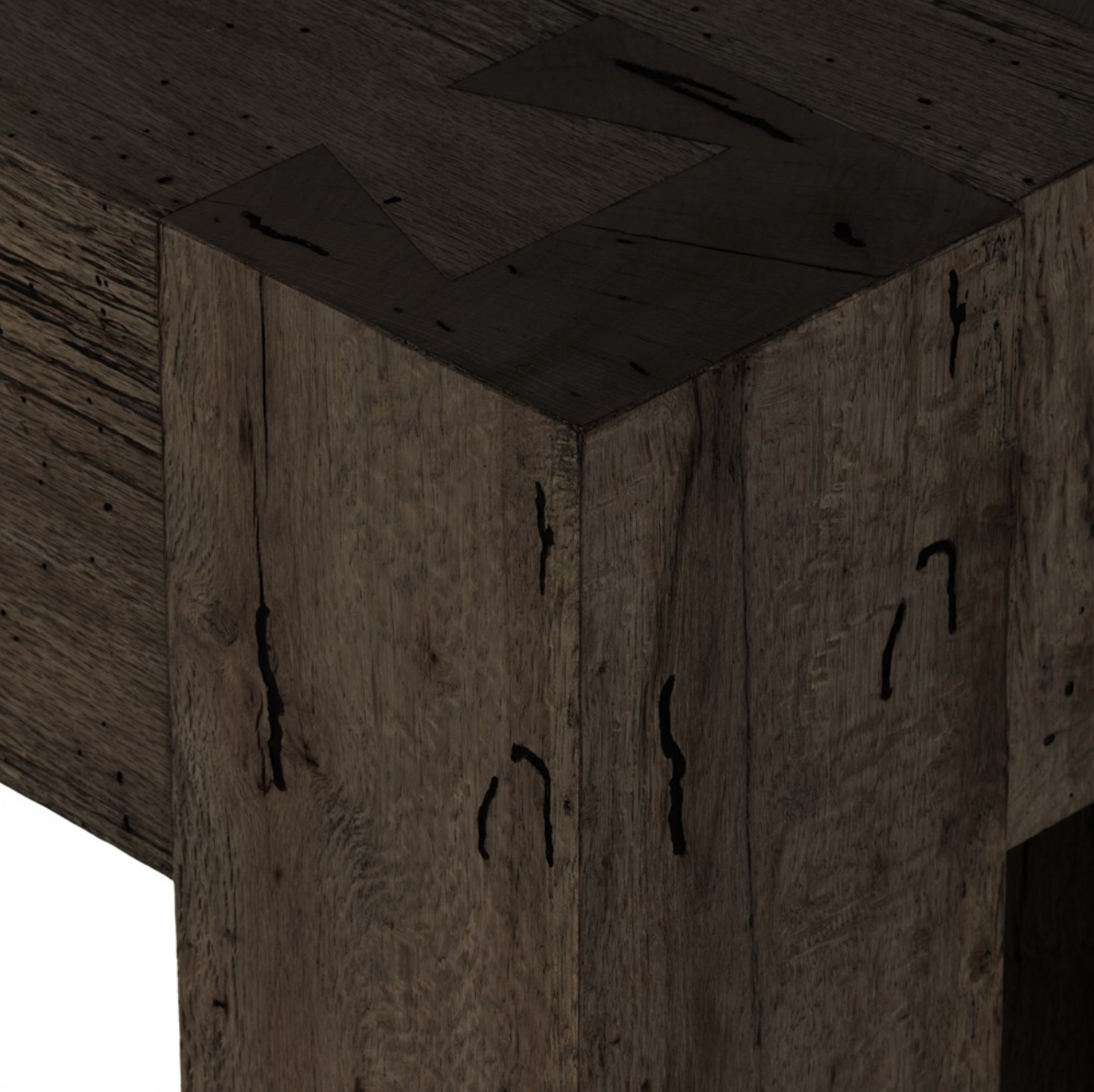 Remy 86" Console Table - Ebony Rustic Wormwood Oak