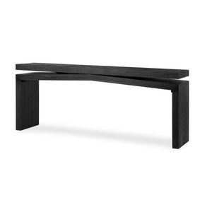 Odette 79" Console Table - Aged Pine Black