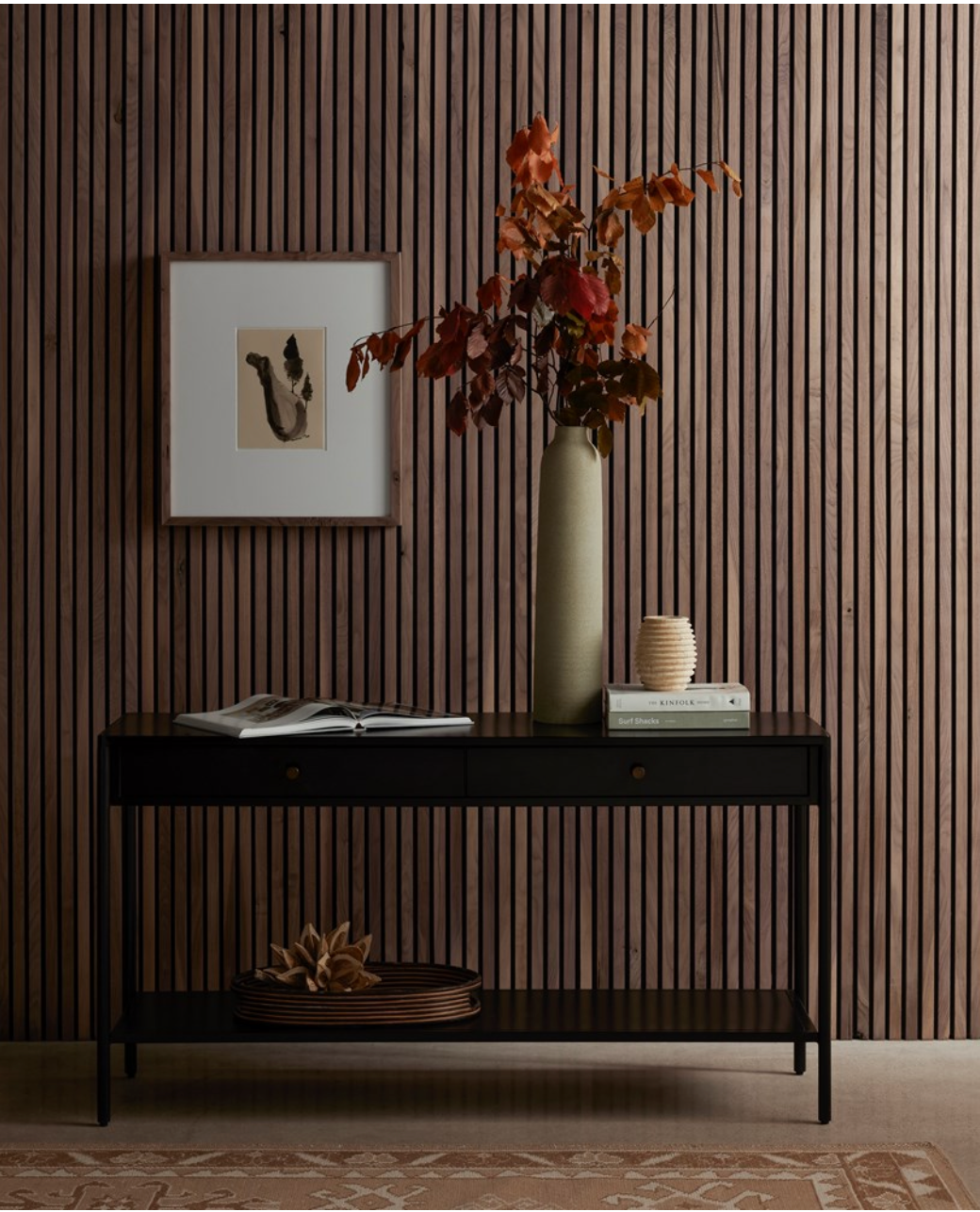 Fuentes 57" Iron Console Table - Black