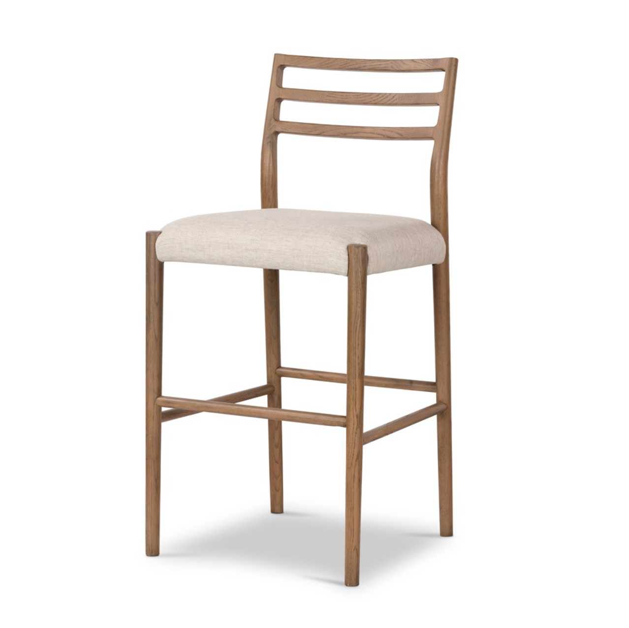 Jolene 44" Barstool - Light Oak + Linen
