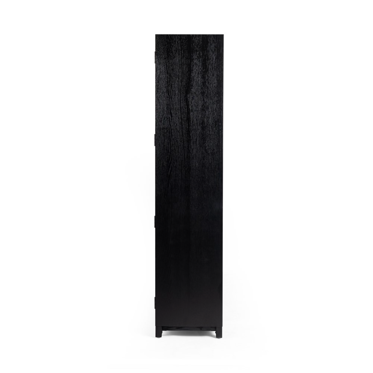 Kadence 47" Oak + Glass Door Cabinet- Matte Black + Oak
