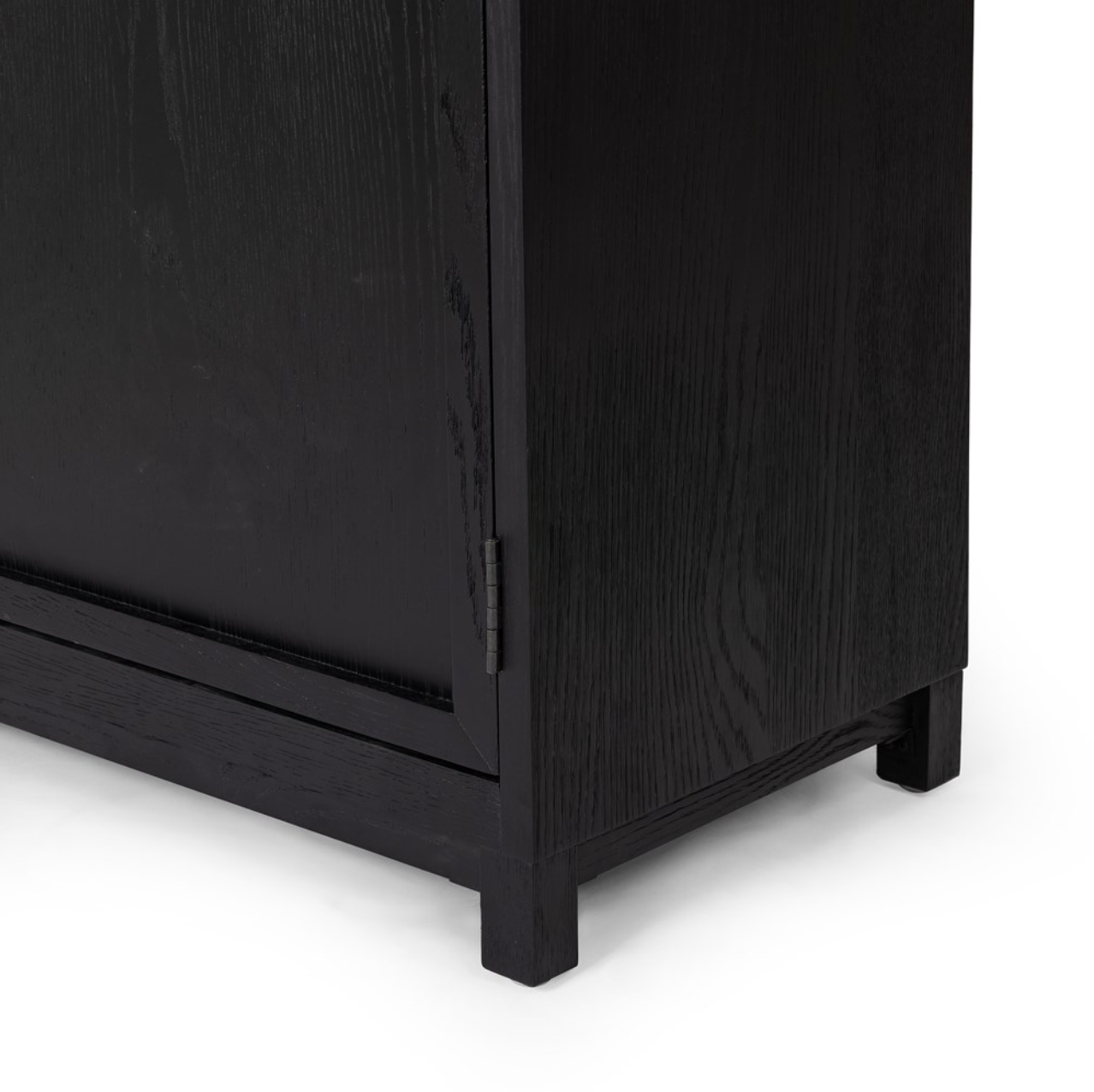 Kadence 47" Oak + Glass Door Cabinet- Matte Black + Oak