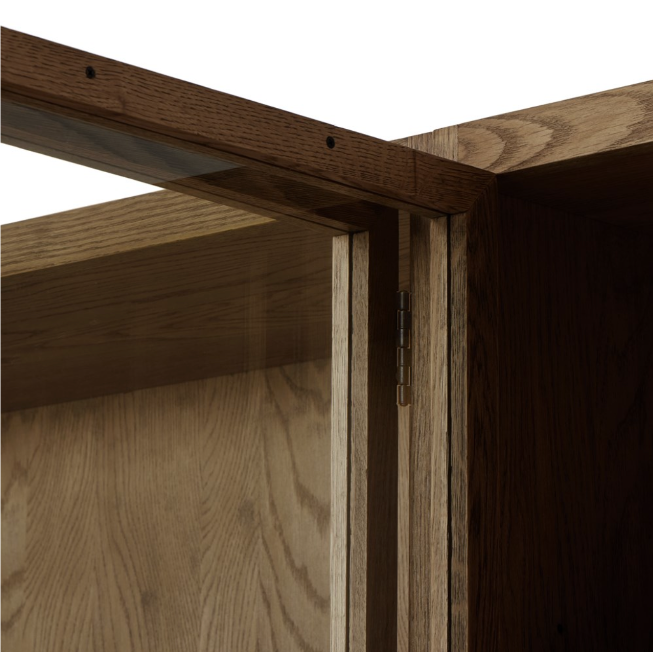 Kadence 94" Panel and Glass Door Double Cabinet - Drifted Oak