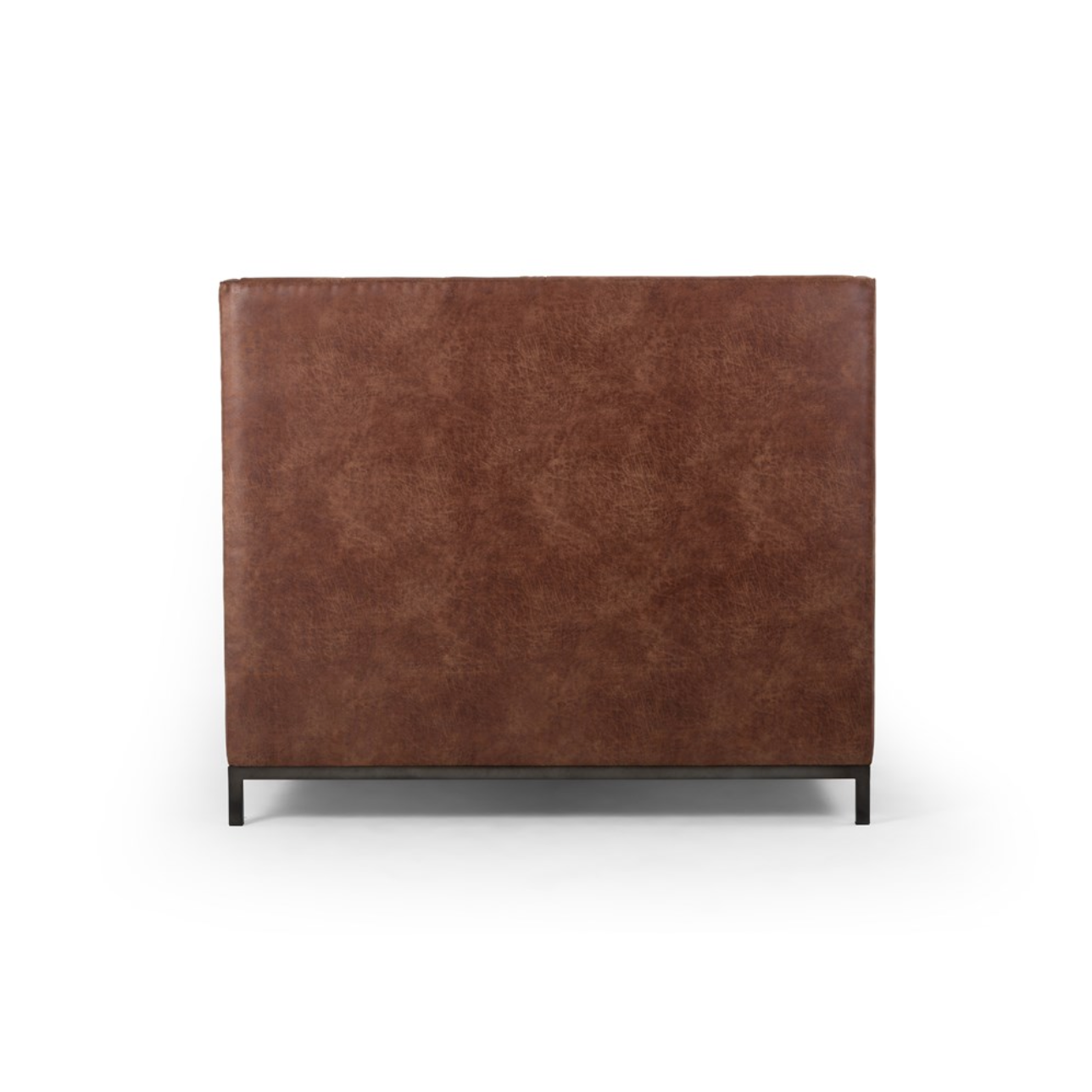 Newton 81" Tufted Leather King Bed - Vintage Tobacco