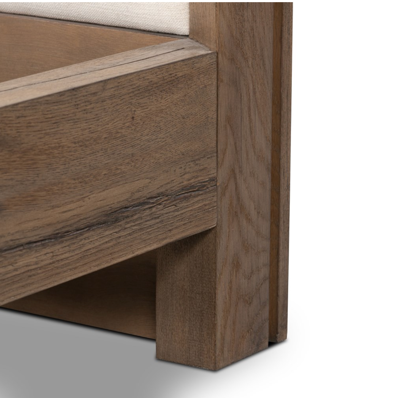 Kade 82" King Oak Bed - Performance Ivory + Rustic Grey