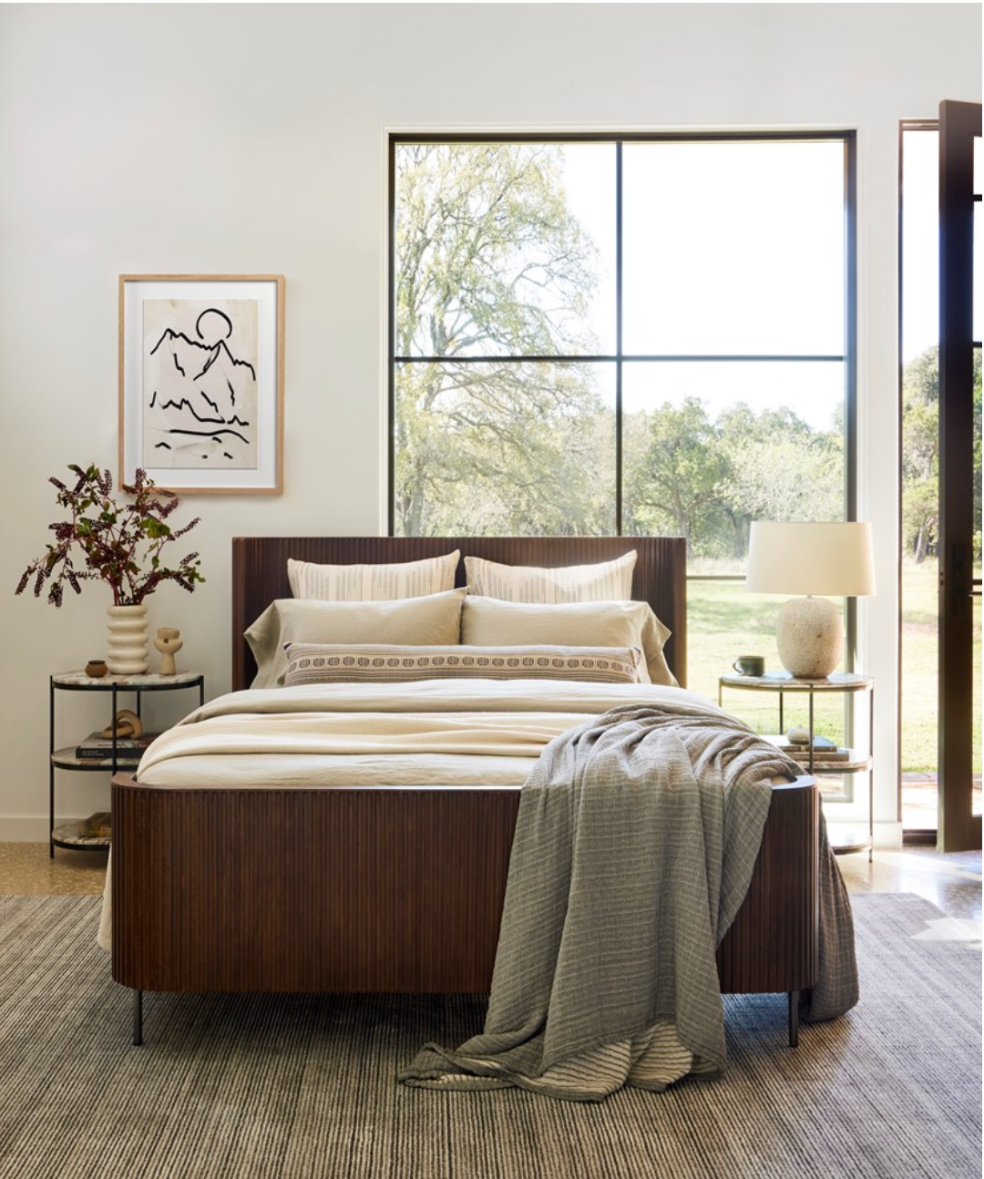 Danvers 80" King Bed - Dark Brown Oak