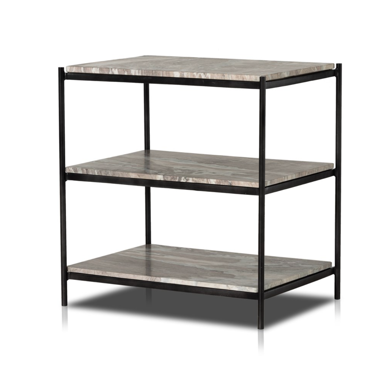 Felipe 25" Nightstand - Hammered Gray Iron + Canyon