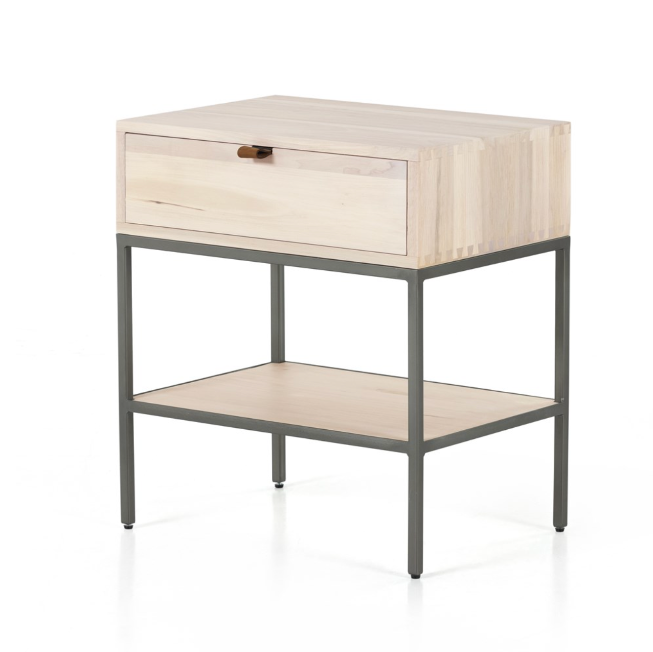 Marcel 24" Nightstand - Dove Poplar + Iron
